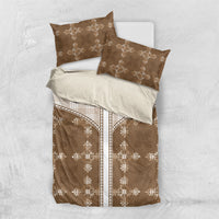 Beige Hawaii Paniolo Quilt Motif Bedding Set LT05 US Twin 172cm x 218cm Beige - Polynesian Pride