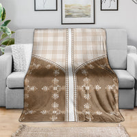 Beige Hawaii Paniolo Quilt Motif Blanket LT05 - Polynesian Pride