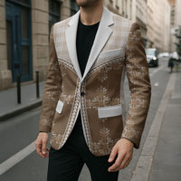 Beige Hawaii Paniolo Quilt Motif Blazer LT05 - Polynesian Pride