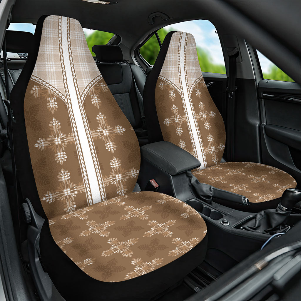 Beige Hawaii Paniolo Quilt Motif Car Seat Cover