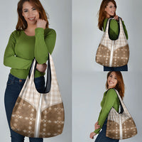 Beige Hawaii Paniolo Quilt Motif Grocery Bag LT05 - Polynesian Pride