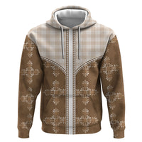 Beige Hawaii Paniolo Quilt Motif Hoodie LT05 Pullover Hoodie Beige - Polynesian Pride
