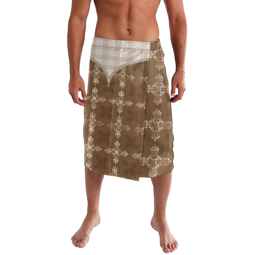 Beige Hawaii Paniolo Quilt Motif Lavalava LT05 Beige - Polynesian Pride