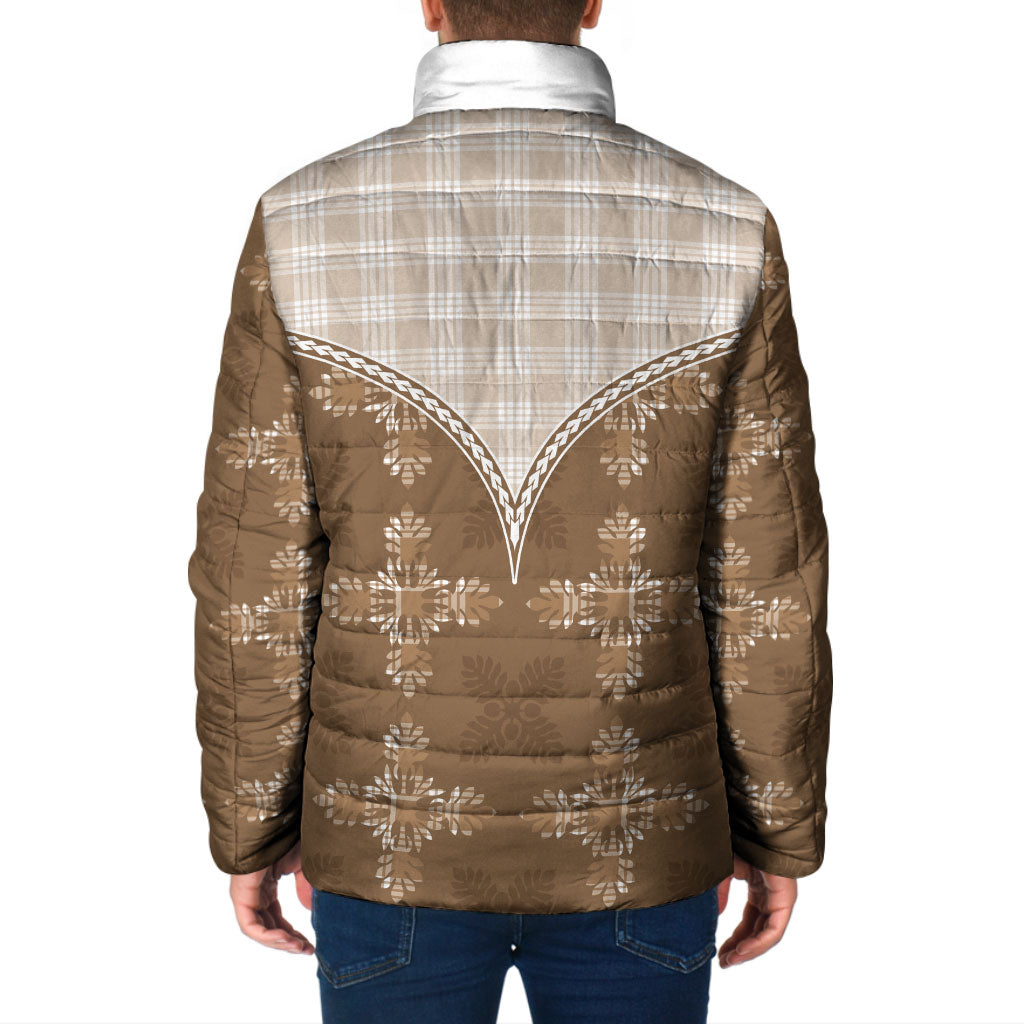 Beige Hawaii Paniolo Quilt Motif Padded Jacket LT05 - Polynesian Pride