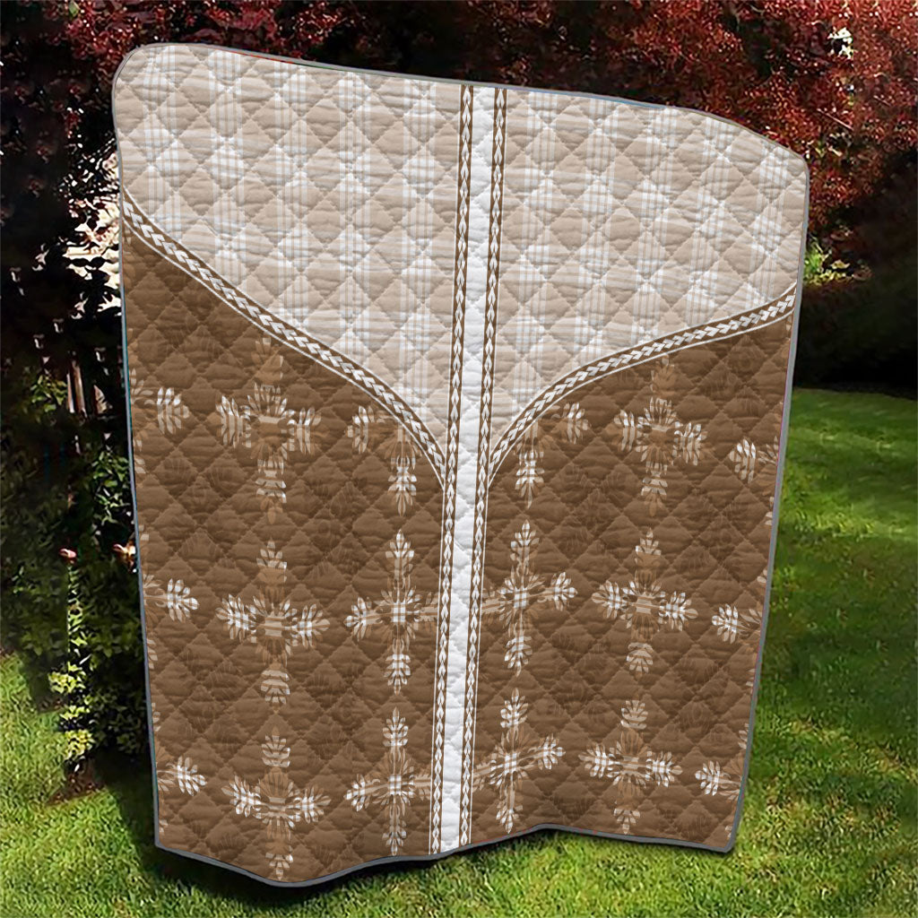 Beige Hawaii Paniolo Quilt Motif Quilt LT05 - Polynesian Pride