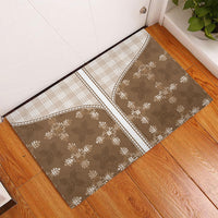 Beige Hawaii Paniolo Quilt Motif Rubber Doormat LT05 - Polynesian Pride