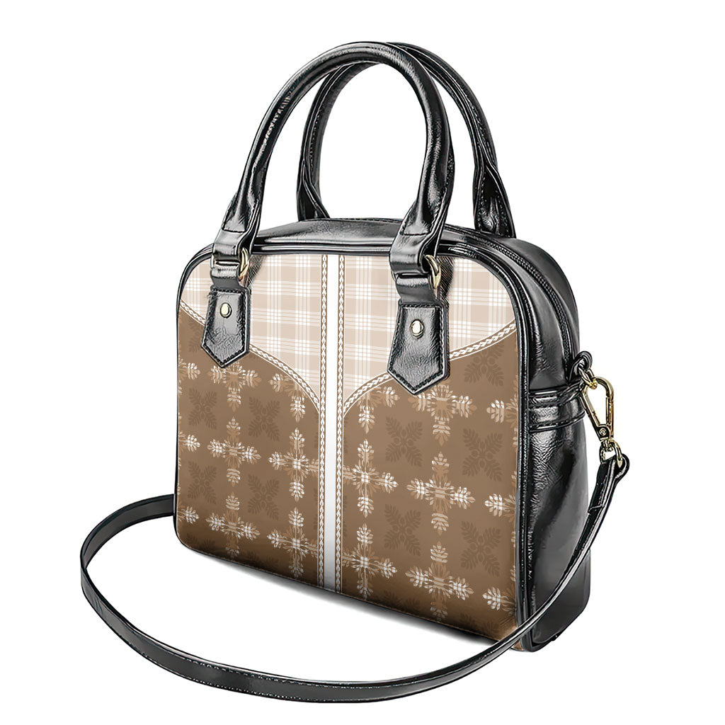 Beige Hawaii Paniolo Quilt Motif Shoulder Handbag LT05 - Polynesian Pride