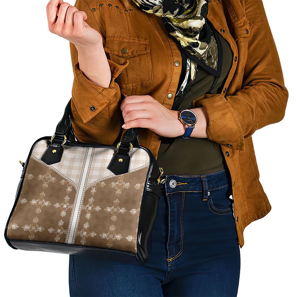 Beige Hawaii Paniolo Quilt Motif Shoulder Handbag LT05 - Polynesian Pride