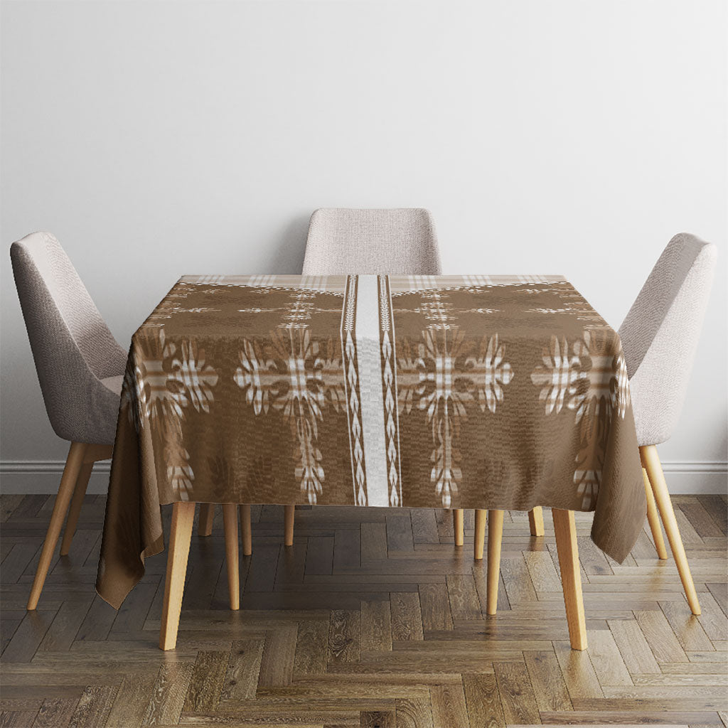 Beige Hawaii Paniolo Quilt Motif Tablecloth LT05 - Polynesian Pride