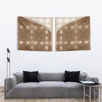 Beige Hawaii Paniolo Quilt Motif Tapestry LT05 - Polynesian Pride