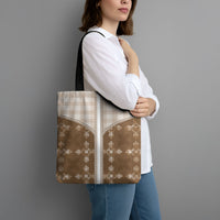 Beige Hawaii Paniolo Quilt Motif Tote Bag LT05 - Polynesian Pride