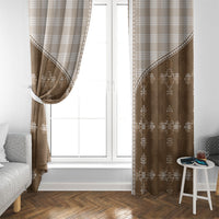 Beige Hawaii Paniolo Quilt Motif Window Curtain LT05 - Polynesian Pride