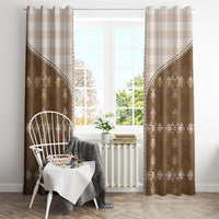 Beige Hawaii Paniolo Quilt Motif Window Curtain LT05 - Polynesian Pride