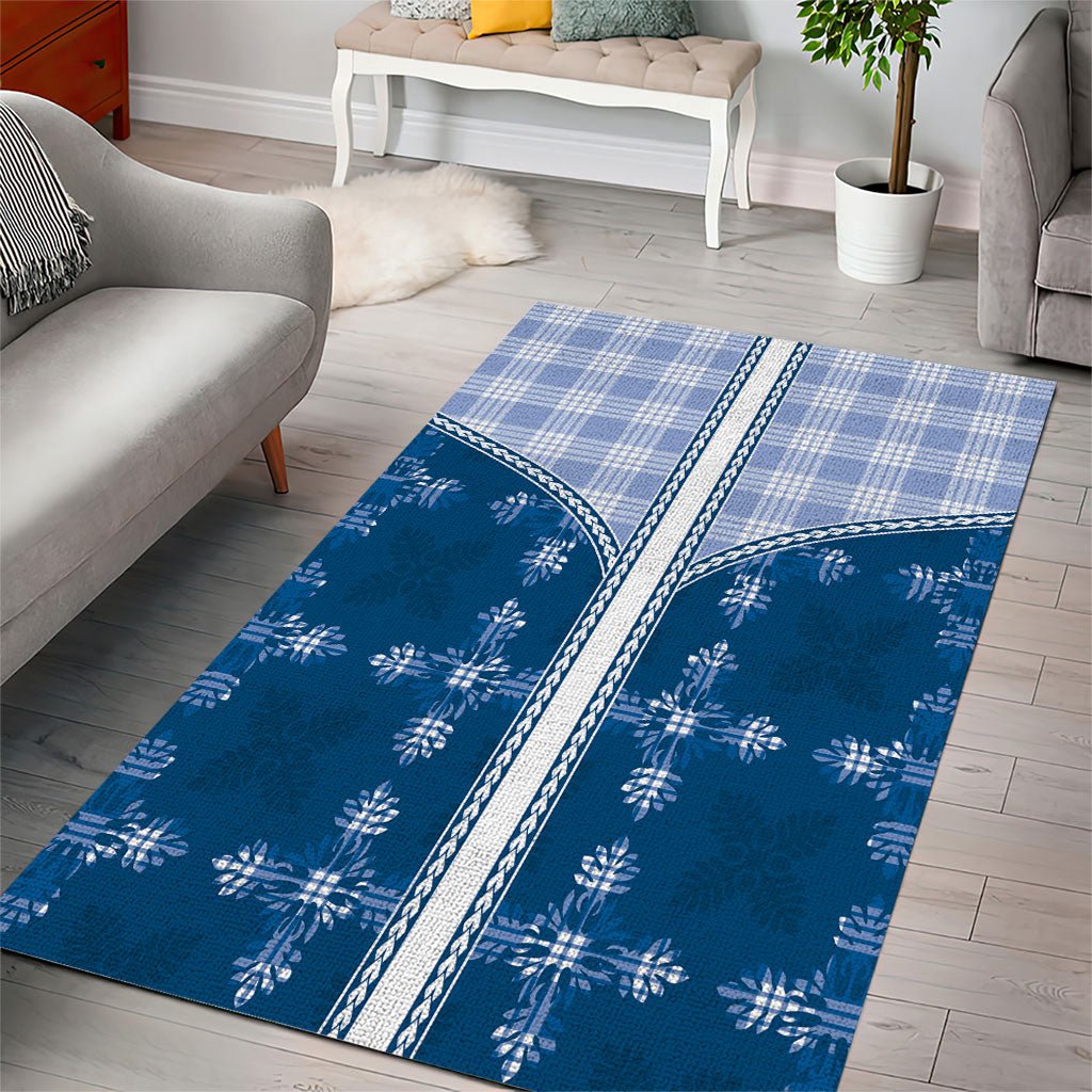 Blue Hawaii Paniolo Quilt Motif Area Rug LT05 - Polynesian Pride