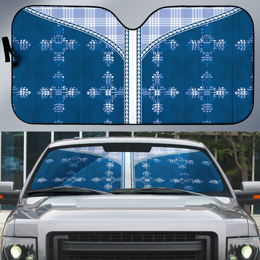 Blue Hawaii Paniolo Quilt Motif Auto Sun Shade