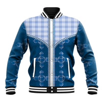 Blue Hawaii Paniolo Quilt Motif Baseball Jacket LT05 Unisex Blue - Polynesian Pride