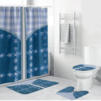 Blue Hawaii Paniolo Quilt Motif Bathroom Set LT05 Bathroom Set (4 pcs) Blue - Polynesian Pride