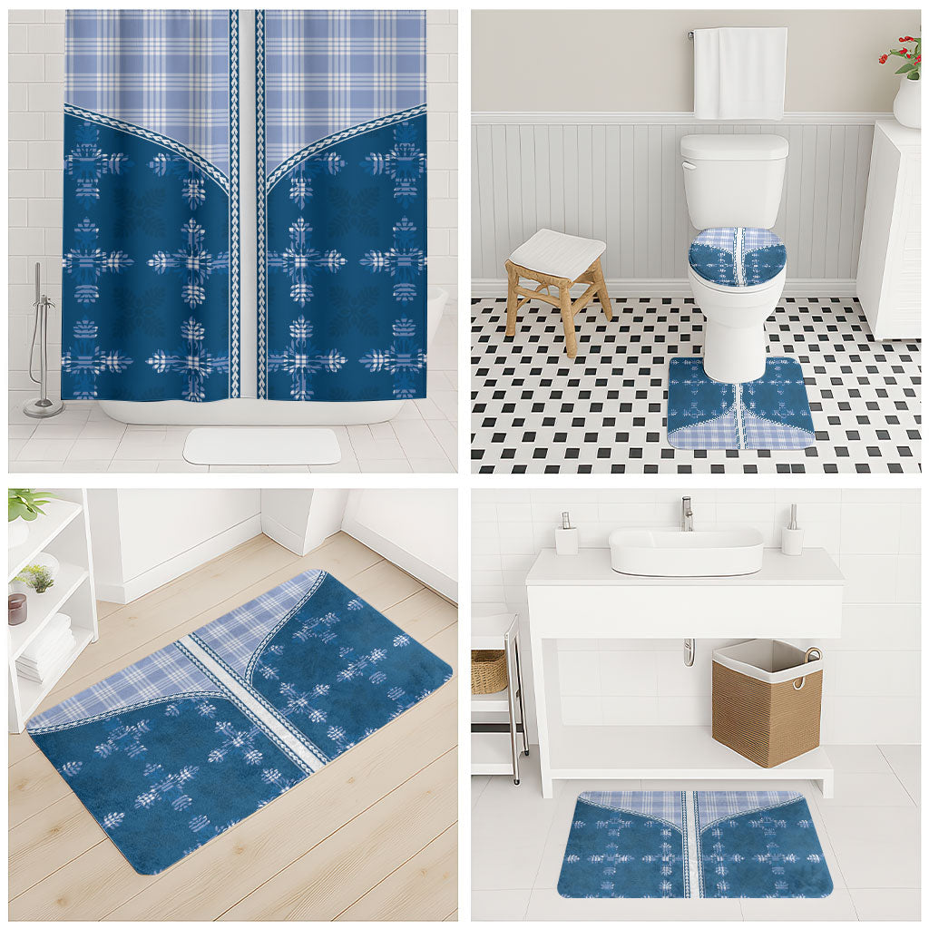 Blue Hawaii Paniolo Quilt Motif Bathroom Set LT05 - Polynesian Pride