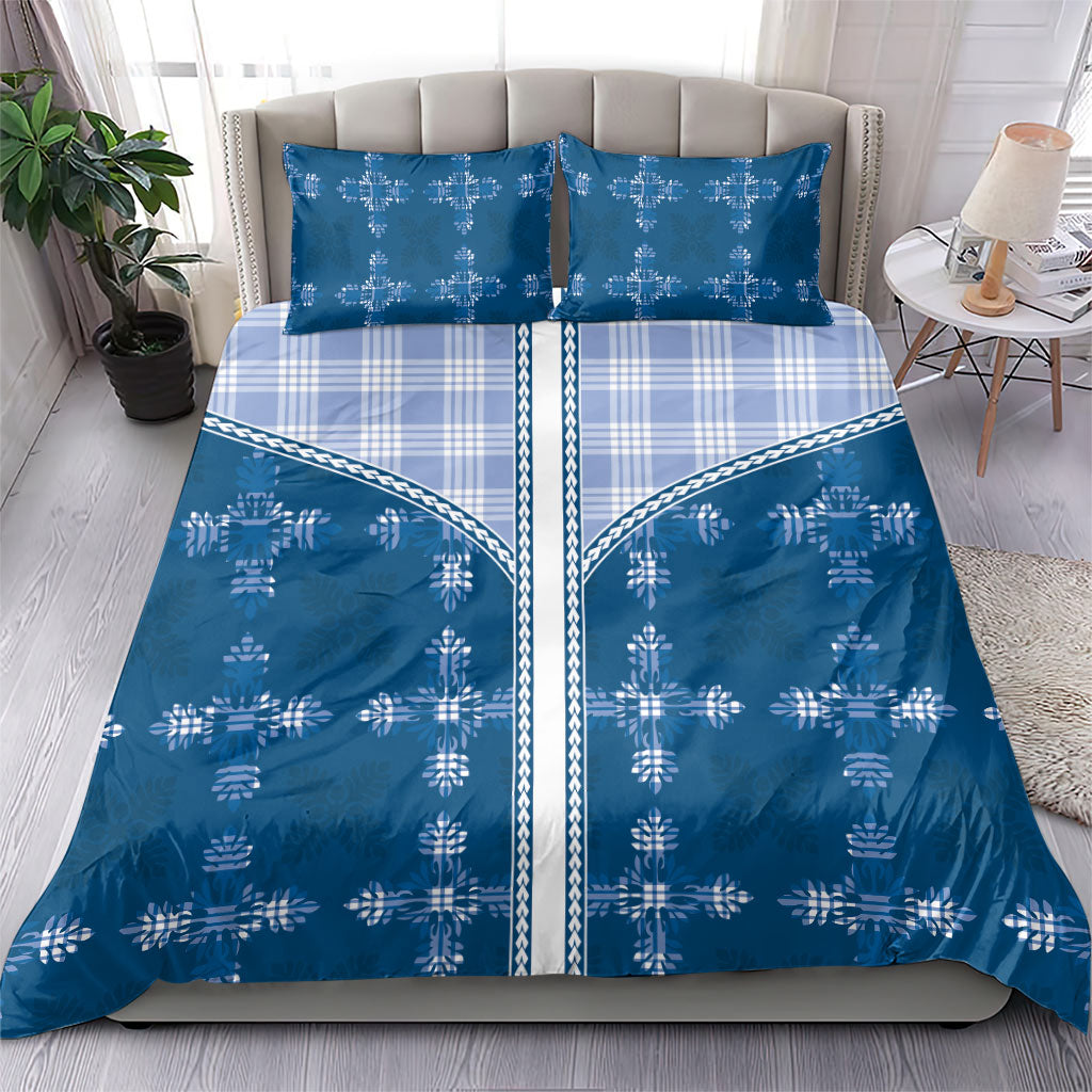 Blue Hawaii Paniolo Quilt Motif Bedding Set LT05 - Polynesian Pride
