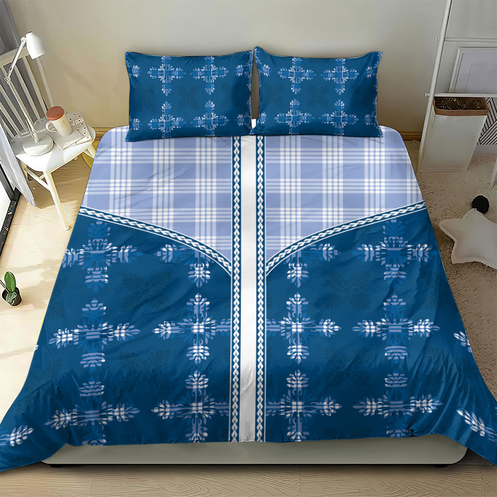 Blue Hawaii Paniolo Quilt Motif Bedding Set LT05 - Polynesian Pride