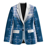 Blue Hawaii Paniolo Quilt Motif Blazer LT05 Unisex Blue - Polynesian Pride