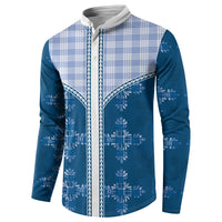 Blue Hawaii Paniolo Quilt Motif Button Sweatshirt LT05 - Polynesian Pride