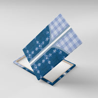 Blue Hawaii Paniolo Quilt Motif Canvas Wall Art LT05 With Frame Blue - Polynesian Pride