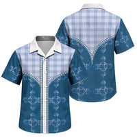 Blue Hawaii Paniolo Quilt Motif Family Matching Puletasi and Hawaiian Shirt LT05 Son's Shirt Blue - Polynesian Pride