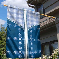 Blue Hawaii Paniolo Quilt Motif Garden Flag LT05 - Polynesian Pride