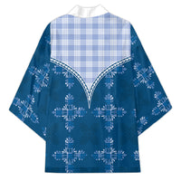 Blue Hawaii Paniolo Quilt Motif Kimono LT05 - Polynesian Pride