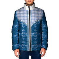 Blue Hawaii Paniolo Quilt Motif Padded Jacket LT05 Men Blue - Polynesian Pride