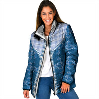 Blue Hawaii Paniolo Quilt Motif Padded Jacket LT05 Women Blue - Polynesian Pride