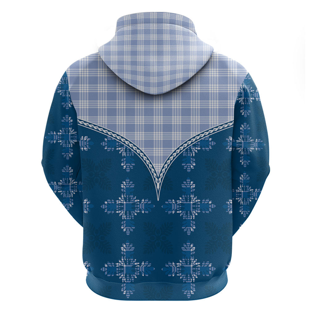 Blue Hawaii Paniolo Quilt Motif Zip Hoodie LT05 - Polynesian Pride