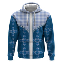 Blue Hawaii Paniolo Quilt Motif Zip Hoodie LT05 Pullover Hoodie Blue - Polynesian Pride
