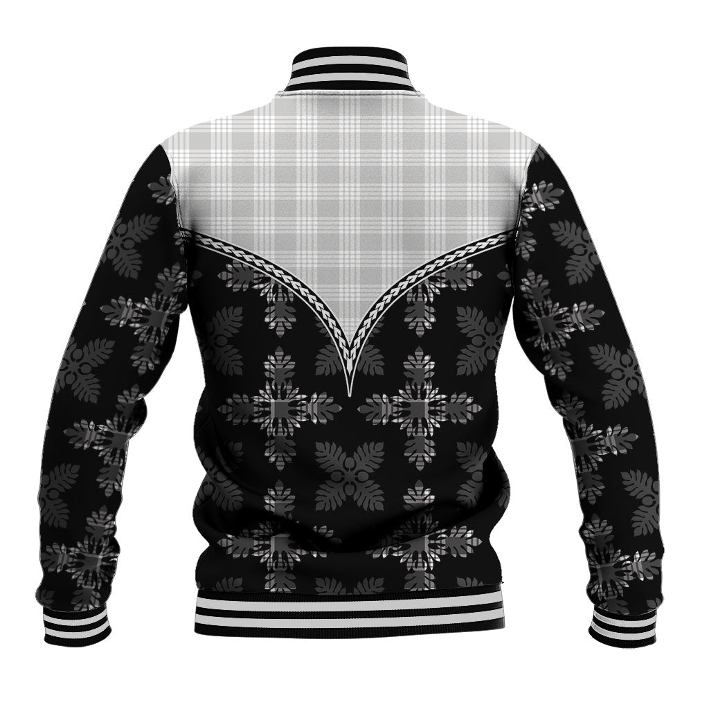 Black Hawaii Paniolo Quilt Motif Baseball Jacket LT05 - Polynesian Pride