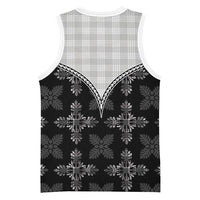 Black Hawaii Paniolo Quilt Motif Basketball Jersey LT05 - Polynesian Pride