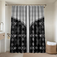 Black Hawaii Paniolo Quilt Motif Bathroom Set LT05 Shower Curtain Only Black - Polynesian Pride