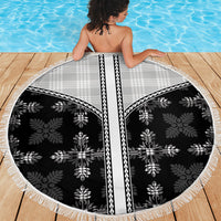 Black Hawaii Paniolo Quilt Motif Beach Blanket LT05 - Polynesian Pride