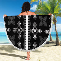 Black Hawaii Paniolo Quilt Motif Beach Blanket LT05 - Polynesian Pride