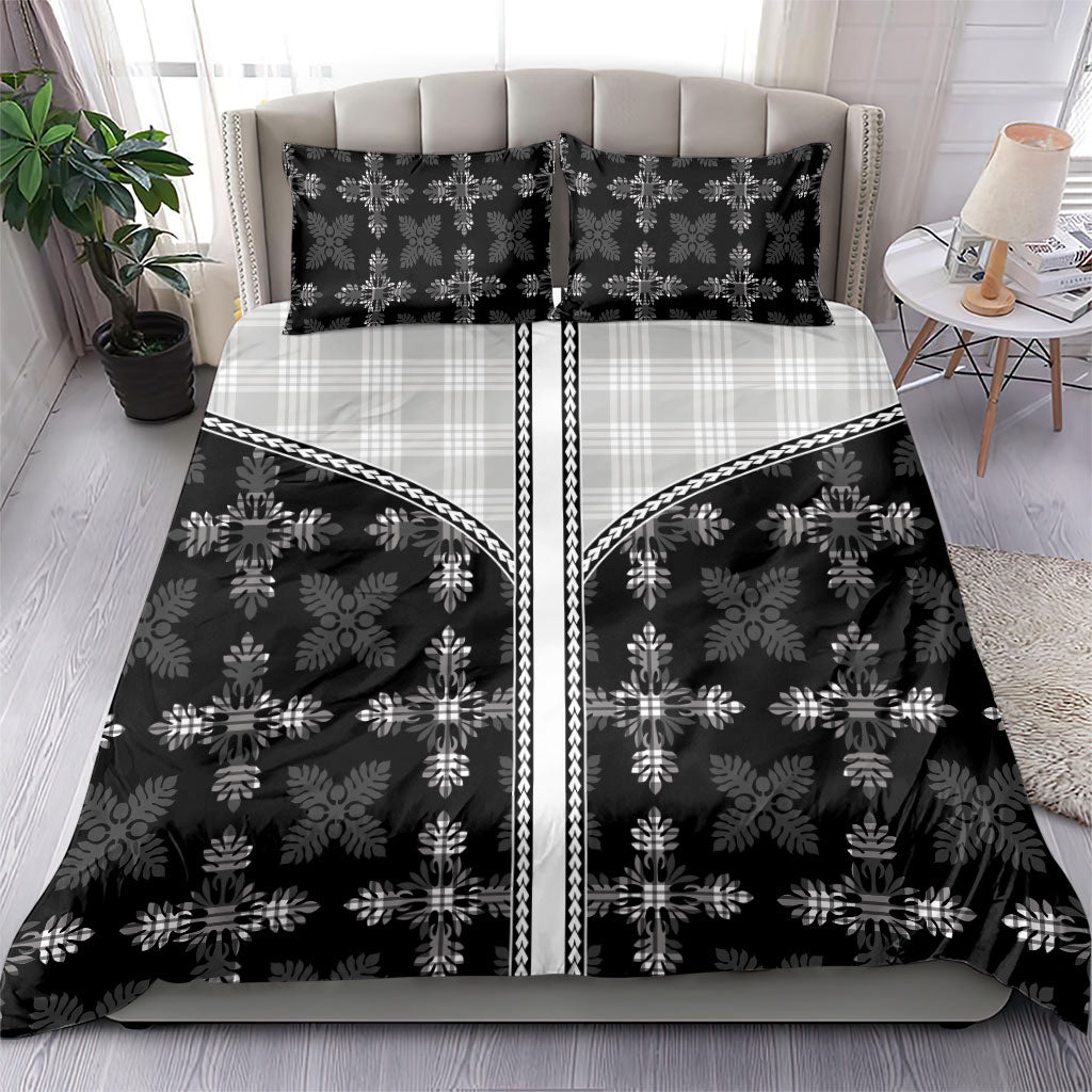 Black Hawaii Paniolo Quilt Motif Bedding Set LT05 - Polynesian Pride
