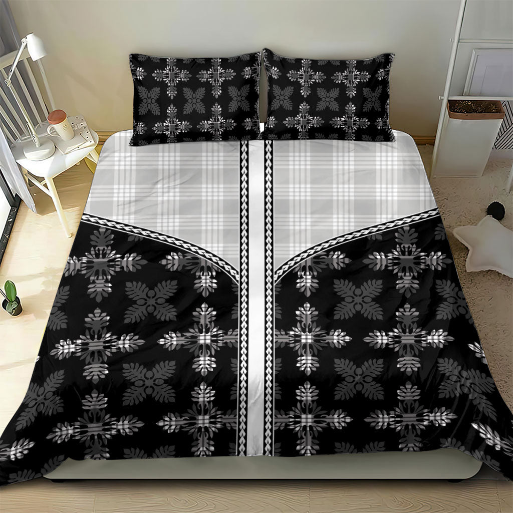 Black Hawaii Paniolo Quilt Motif Bedding Set LT05 - Polynesian Pride