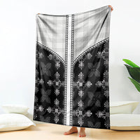 Black Hawaii Paniolo Quilt Motif Blanket LT05 - Polynesian Pride