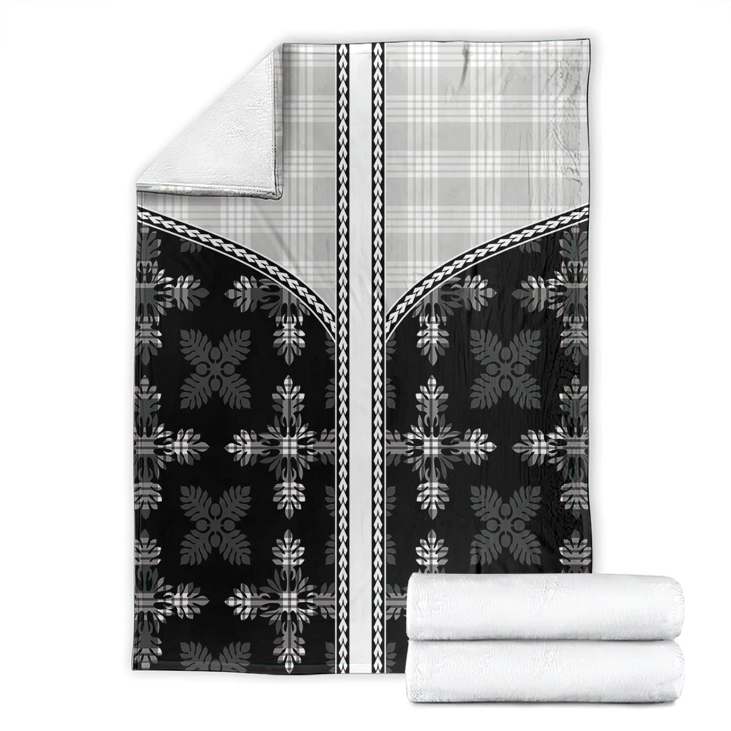 Black Hawaii Paniolo Quilt Motif Blanket LT05 - Polynesian Pride