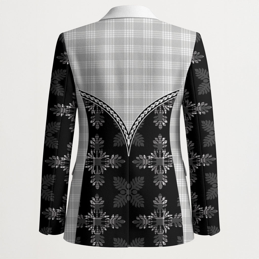 Black Hawaii Paniolo Quilt Motif Blazer LT05 - Polynesian Pride