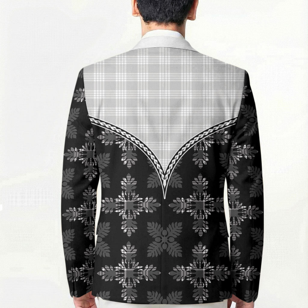 Black Hawaii Paniolo Quilt Motif Blazer LT05 - Polynesian Pride