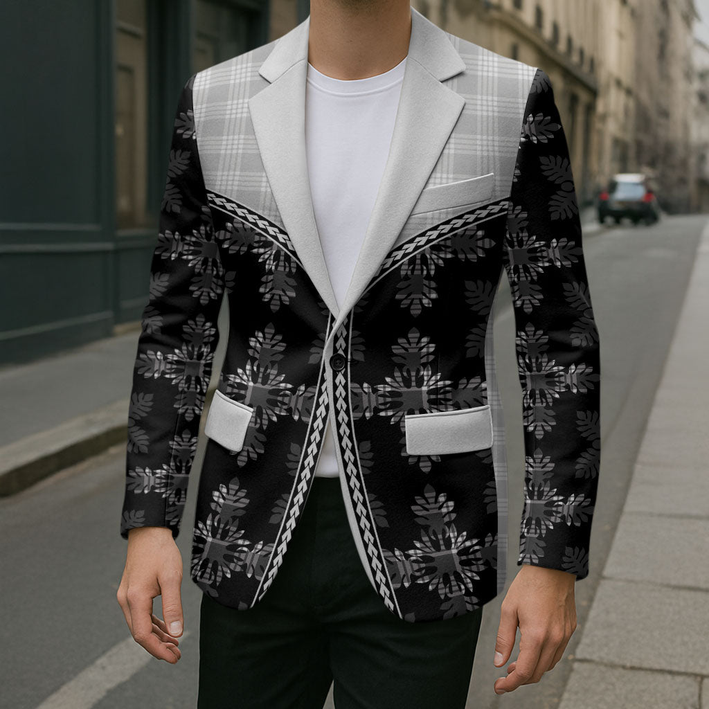 Black Hawaii Paniolo Quilt Motif Blazer LT05 - Polynesian Pride