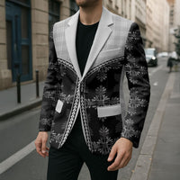 Black Hawaii Paniolo Quilt Motif Blazer LT05 - Polynesian Pride