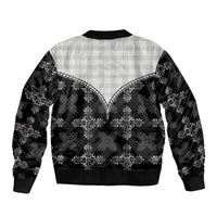 Black Hawaii Paniolo Quilt Motif Bomber Jacket LT05 - Polynesian Pride