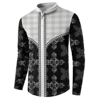 Black Hawaii Paniolo Quilt Motif Button Sweatshirt LT05 - Polynesian Pride