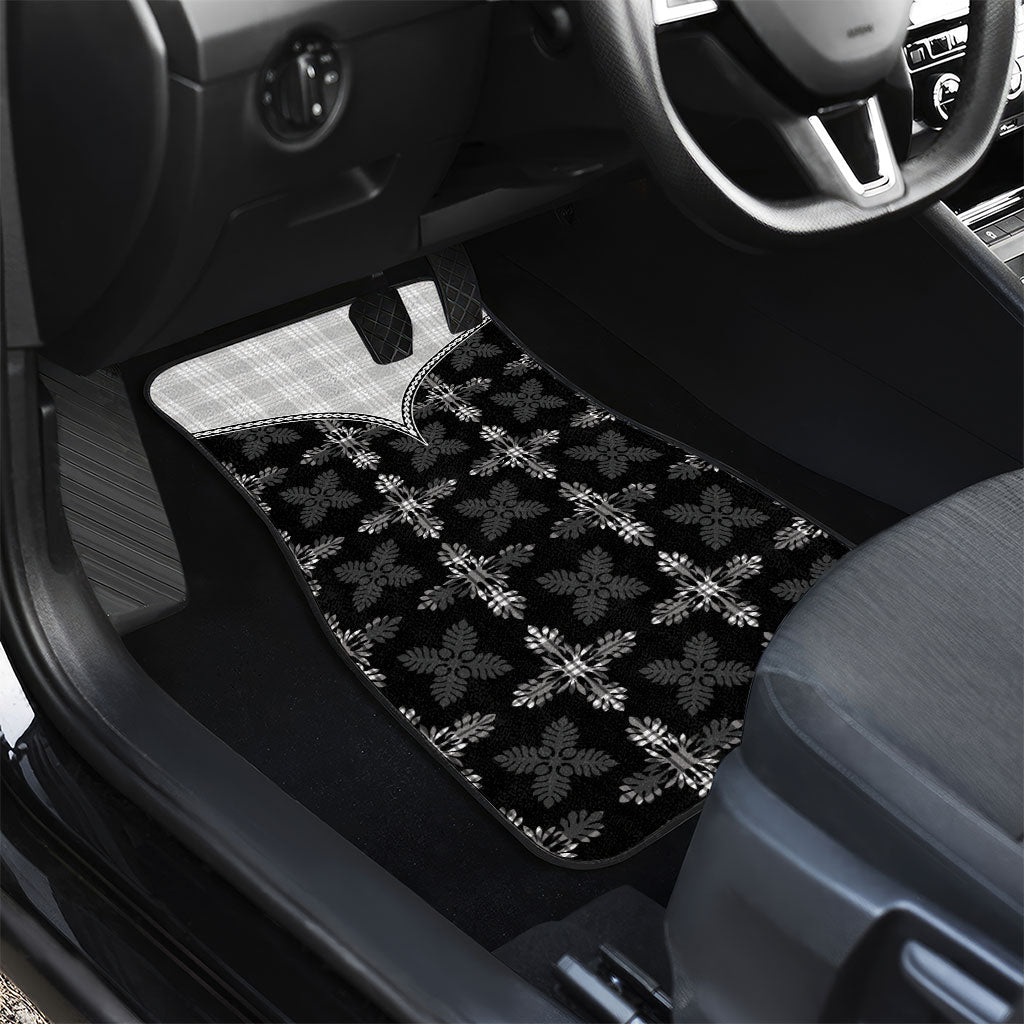 Black Hawaii Paniolo Quilt Motif Car Mats LT05 - Polynesian Pride